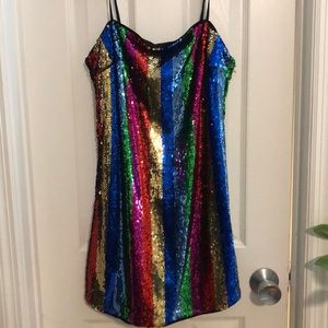Rainbow sequin dress